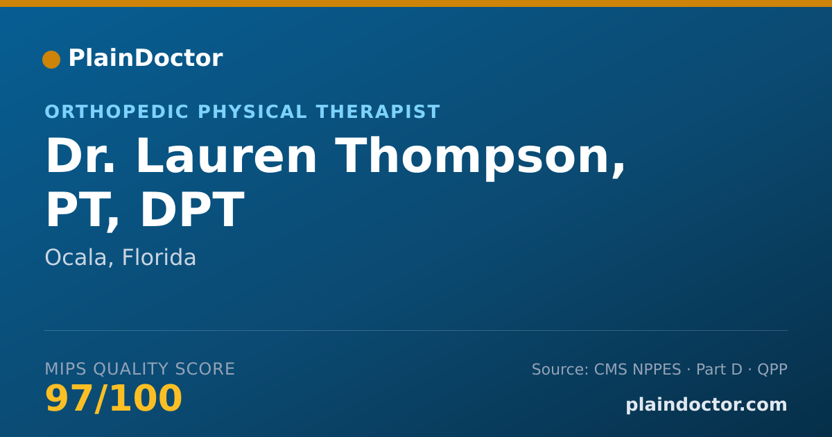 Shareable card for Lauren Thompson, PT, DPT - Orthopedic Physical Therapist, Ocala, FL