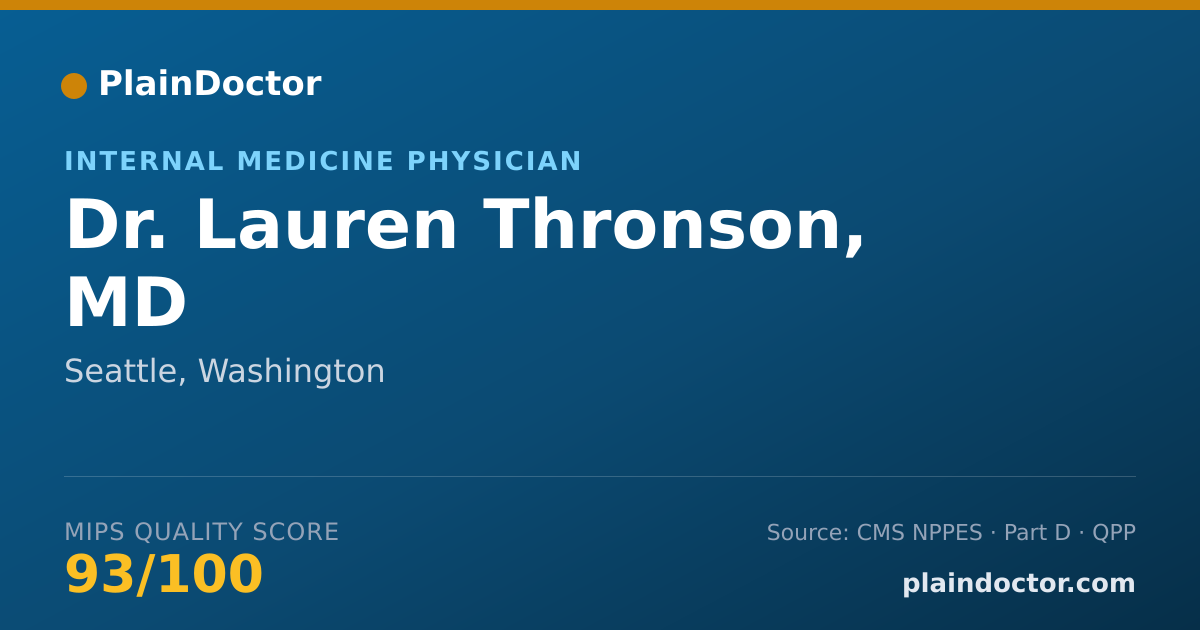 Shareable card for Lauren Thronson, MD - Internal Medicine Physician, Seattle, WA
