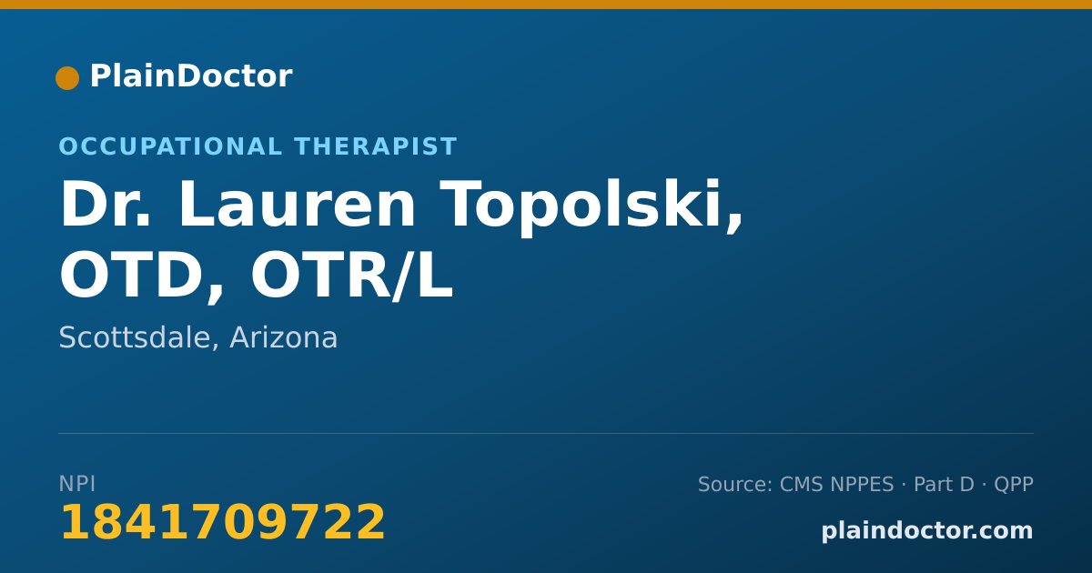 Shareable card for Lauren Topolski, OTD, OTR/L - Occupational Therapist, Scottsdale, AZ