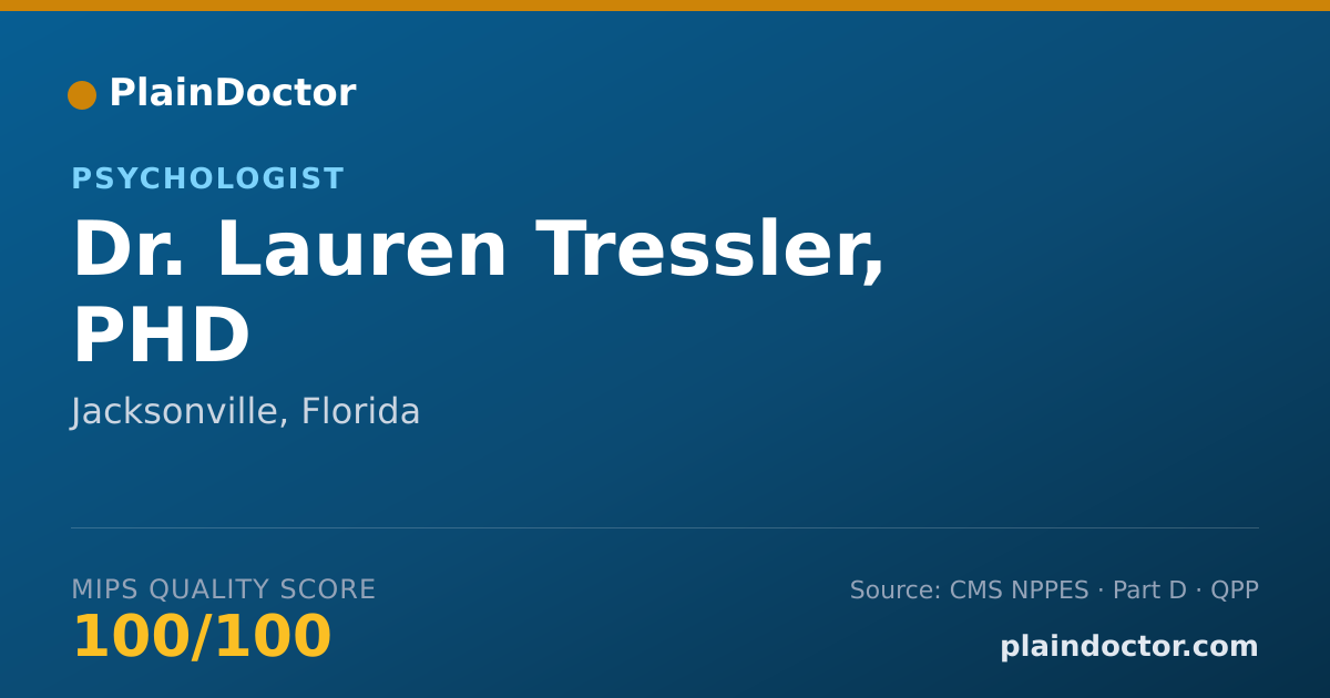 Shareable card for Lauren Tressler, PHD - Psychologist, Jacksonville, FL