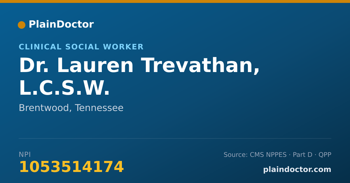 Shareable card for Lauren Trevathan, L.C.S.W. - Clinical Social Worker, Brentwood, TN