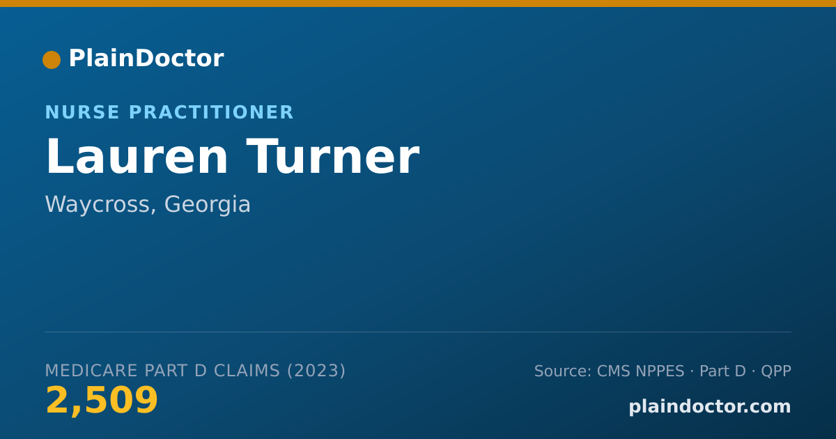 Shareable card for Lauren Turner - Nurse Practitioner, Waycross, GA