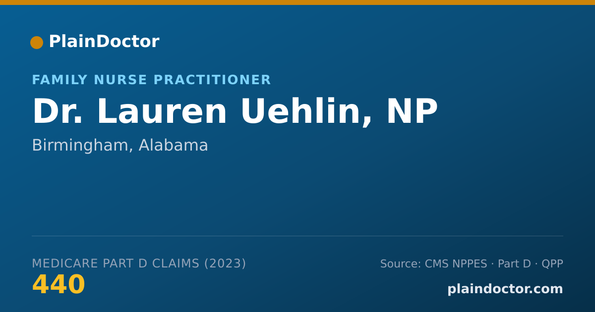 Shareable card for Lauren Uehlin, NP - Family Nurse Practitioner, Birmingham, AL