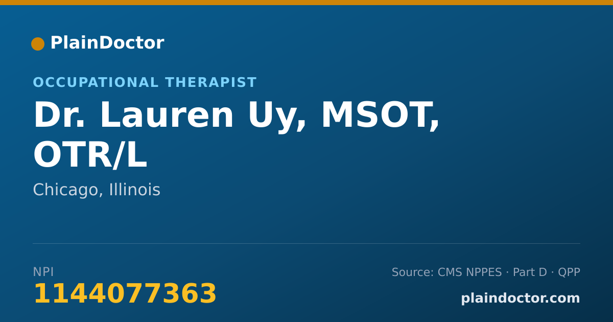 Shareable card for Lauren Uy, MSOT, OTR/L - Occupational Therapist, Chicago, IL