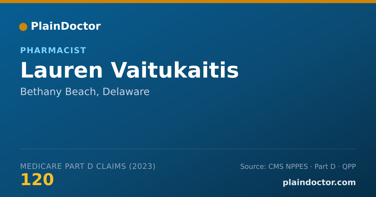 Shareable card for Lauren Vaitukaitis - Pharmacist, Bethany Beach, DE