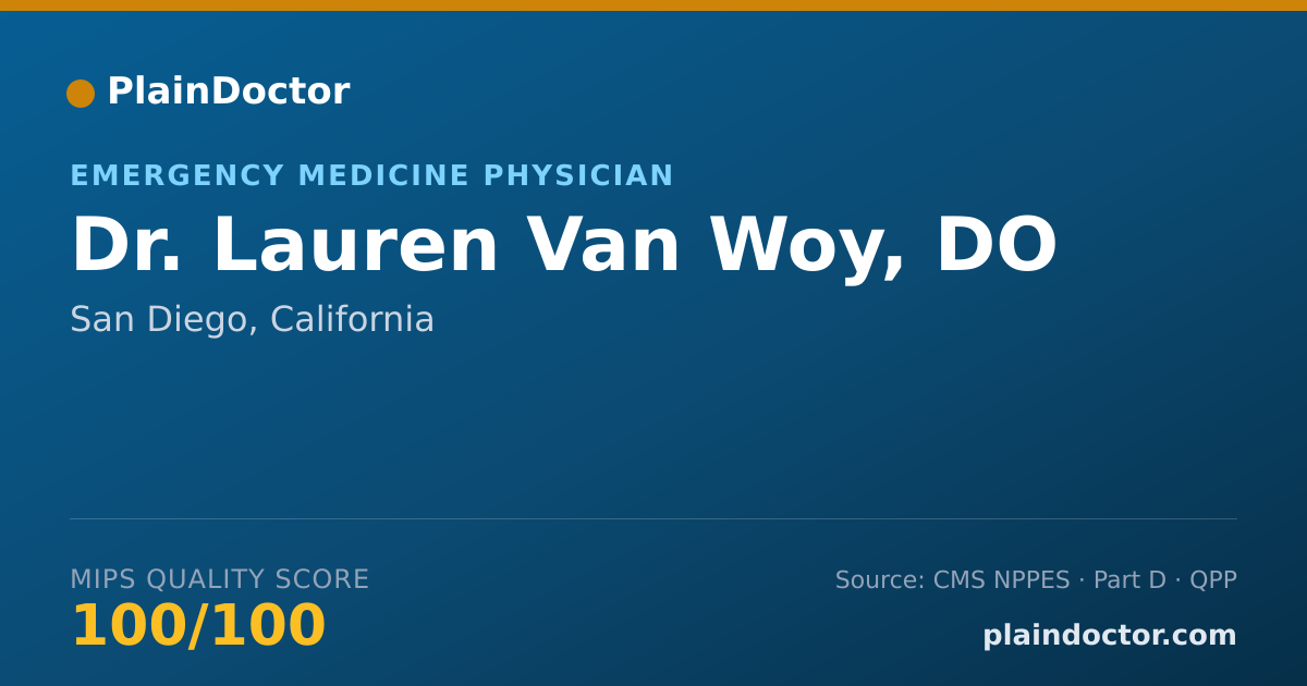 Shareable card for Lauren Van Woy, DO - Emergency Medicine Physician, San Diego, CA