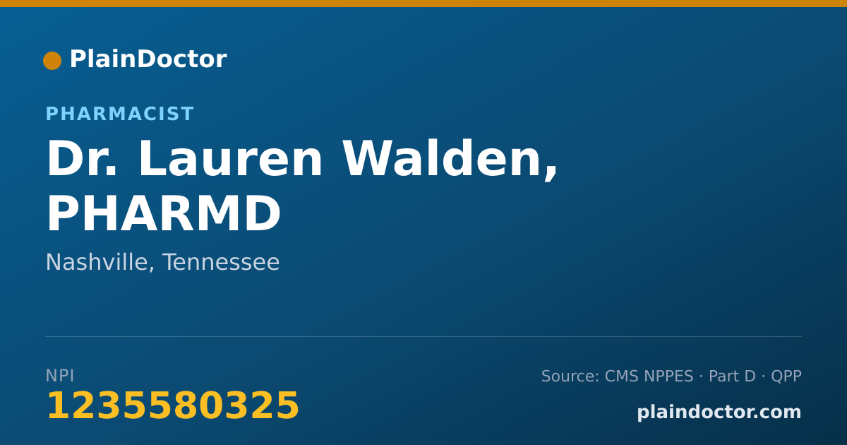 Shareable card for Lauren Walden, PHARMD - Pharmacist, Nashville, TN