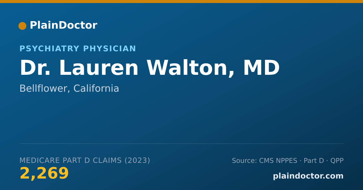 Shareable card for Lauren Walton, MD - Psychiatry Physician, Bellflower, CA