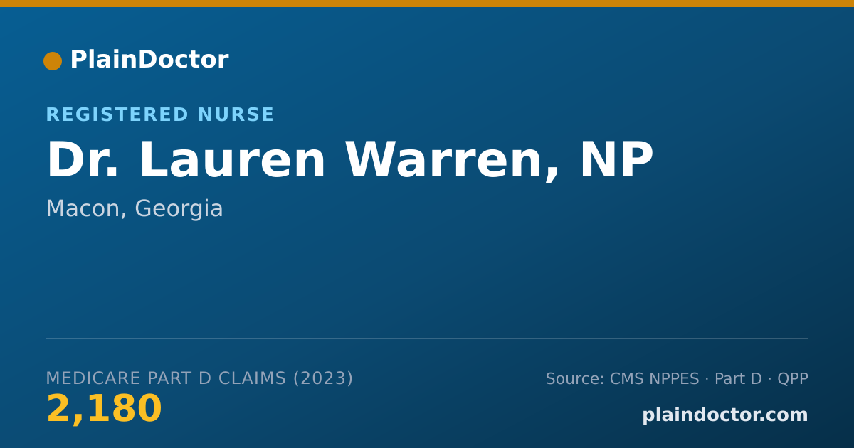Shareable card for Lauren Warren, NP - Registered Nurse, Macon, GA