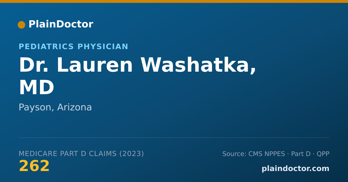 Shareable card for Lauren Washatka, MD - Pediatrics Physician, Payson, AZ