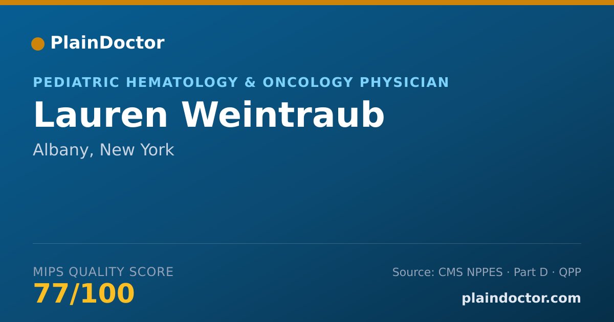 Shareable card for Lauren Weintraub - Pediatric Hematology & Oncology Physician, Albany, NY