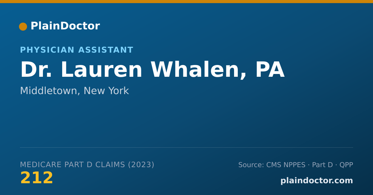 Shareable card for Lauren Whalen, PA - Physician Assistant, Middletown, NY