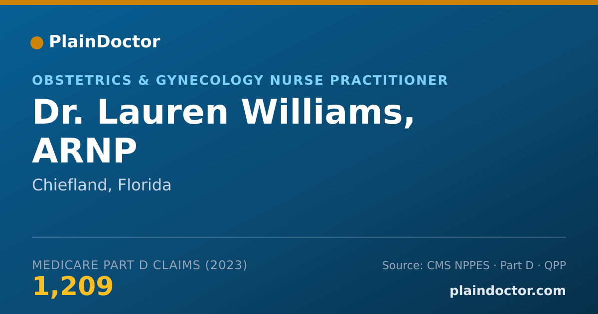 Shareable card for Lauren Williams, ARNP - Obstetrics & Gynecology Nurse Practitioner, Chiefland, FL