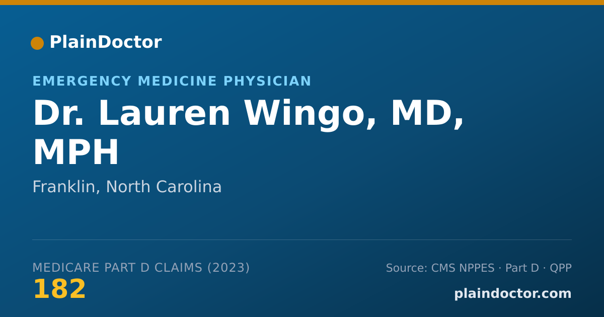 Shareable card for Lauren Wingo, MD, MPH - Emergency Medicine Physician, Franklin, NC