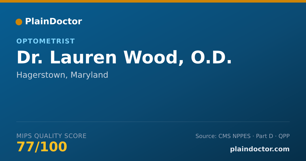 Shareable card for Lauren Wood, O.D. - Optometrist, Hagerstown, MD
