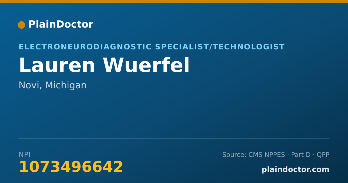 Shareable card for Lauren Wuerfel - Electroneurodiagnostic Specialist/Technologist, Novi, MI