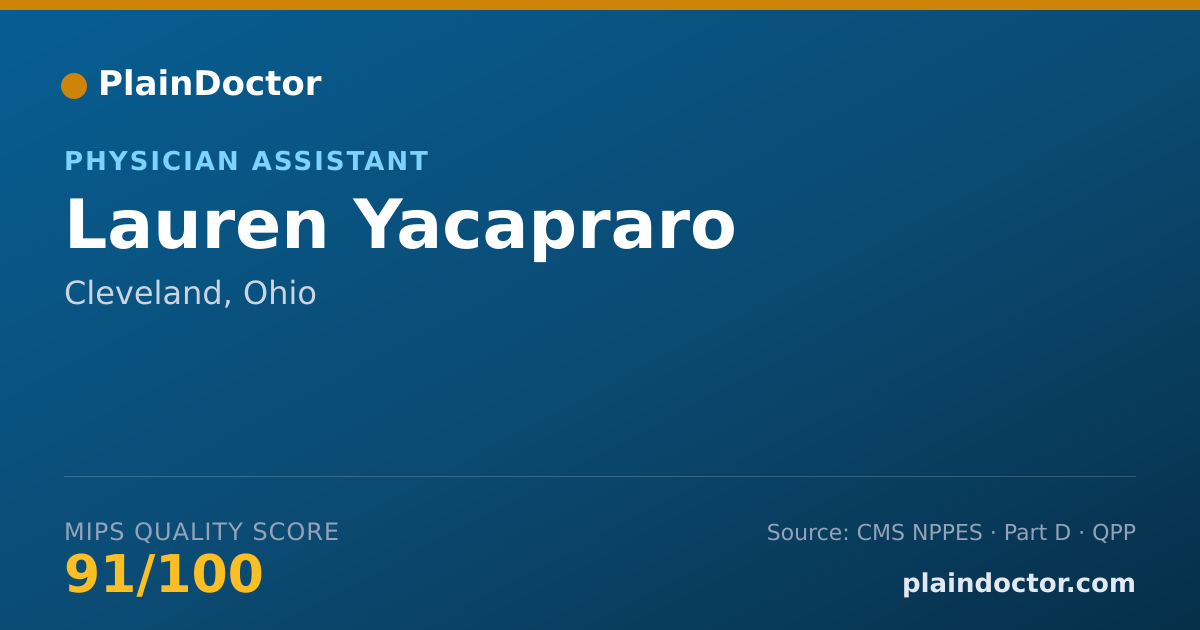 Shareable card for Lauren Yacapraro - Physician Assistant, Cleveland, OH