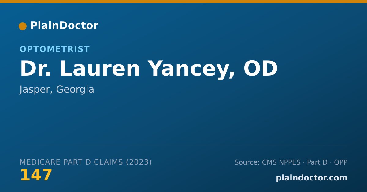 Shareable card for Lauren Yancey, OD - Optometrist, Jasper, GA