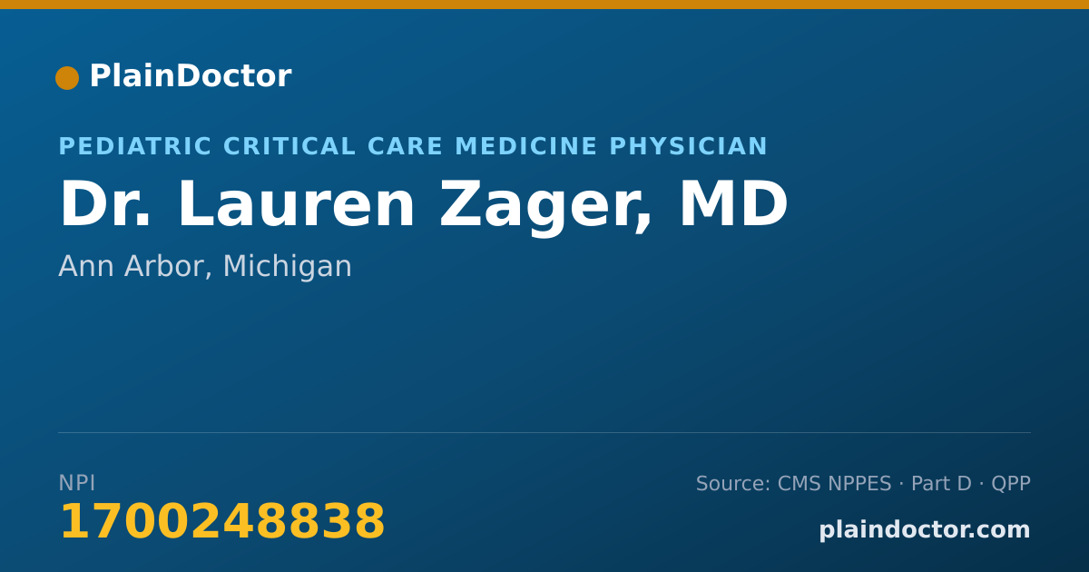 Shareable card for Lauren Zager, MD - Pediatric Critical Care Medicine Physician, Ann Arbor, MI