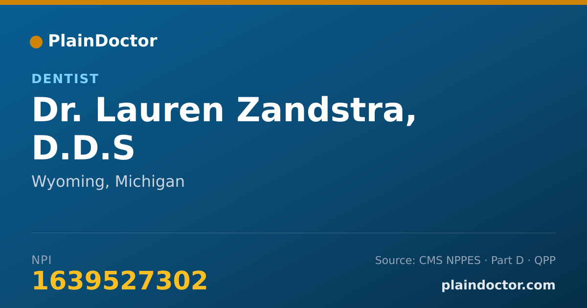 Shareable card for Lauren Zandstra, D.D.S - Dentist, Wyoming, MI