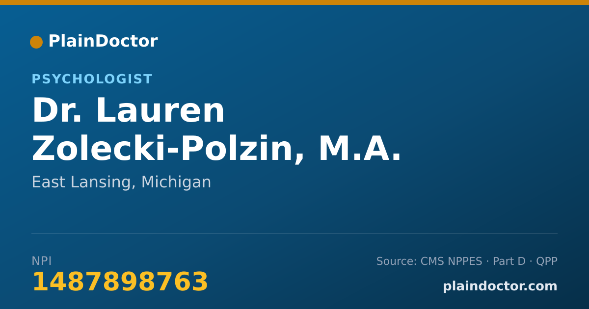 Shareable card for Lauren Zolecki-Polzin, M.A. L.L.P. - Psychologist, East Lansing, MI