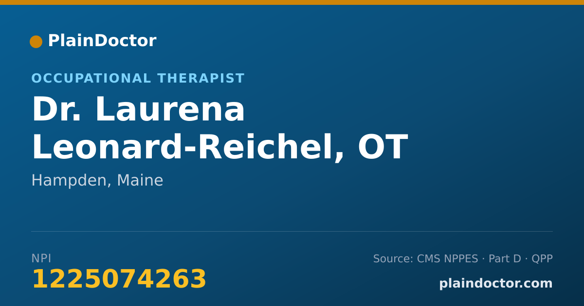 Shareable card for Laurena Leonard-Reichel, OT - Occupational Therapist, Hampden, ME