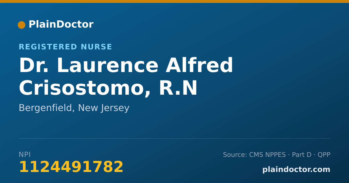 Shareable card for Laurence Alfred Crisostomo, R.N - Registered Nurse, Bergenfield, NJ