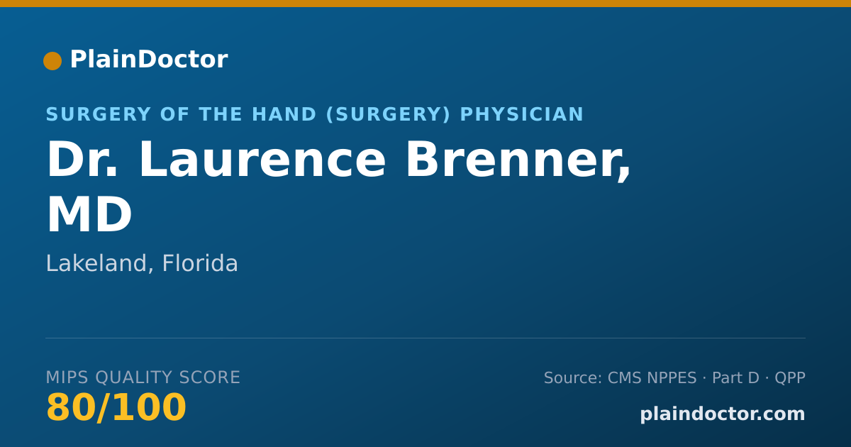 Shareable card for Laurence Brenner, MD - Specialist, Lakeland, FL