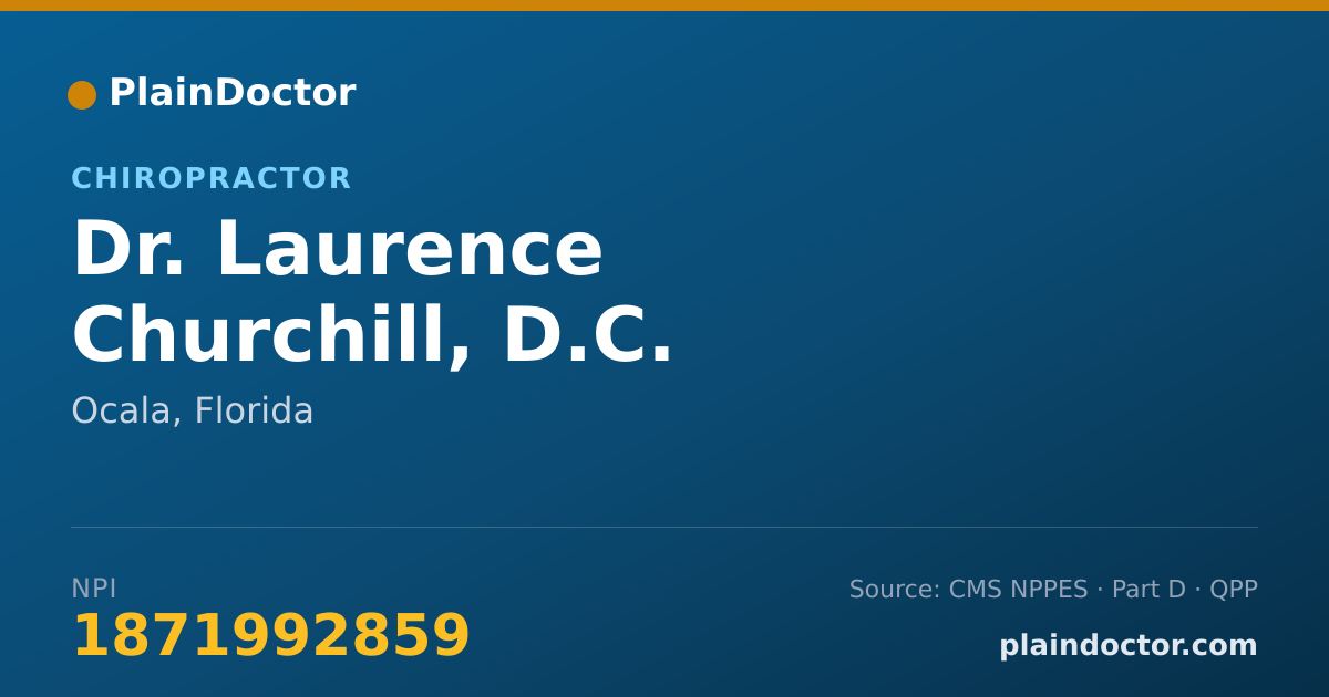 Shareable card for Laurence Churchill, D.C. - Chiropractor, Ocala, FL