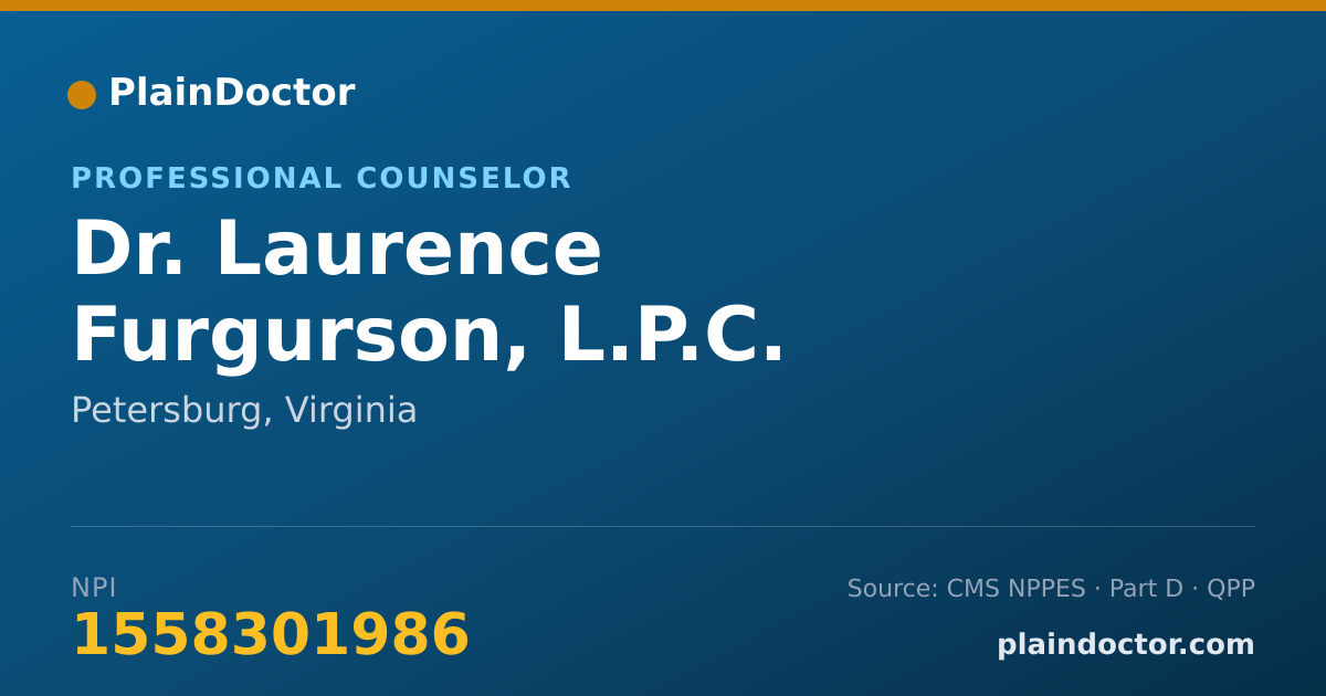 Shareable card for Laurence Furgurson, L.P.C. - Professional Counselor, Petersburg, VA