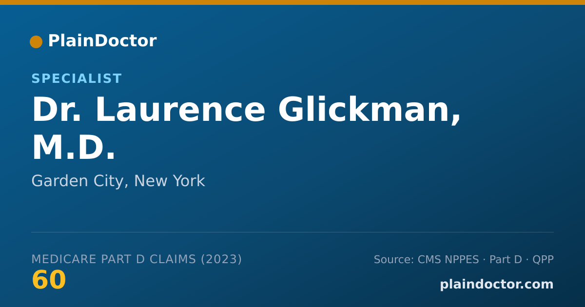 Shareable card for Laurence Glickman, M.D. - Specialist, Garden City, NY