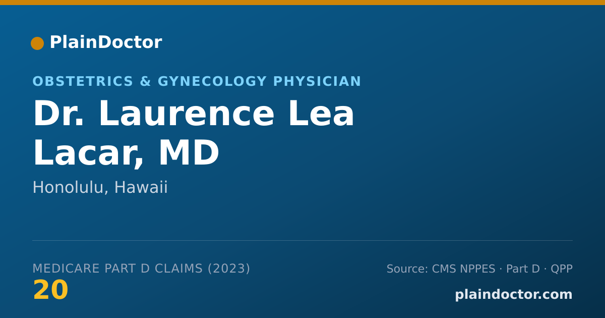 Shareable card for Laurence Lea Lacar, MD - Obstetrics & Gynecology Physician, Honolulu, HI