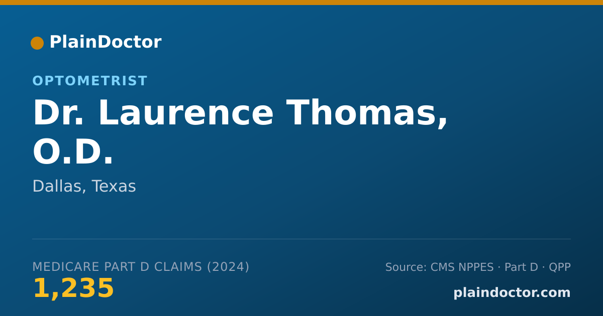 Shareable card for Laurence Thomas, O.D. - Optometrist, Dallas, TX