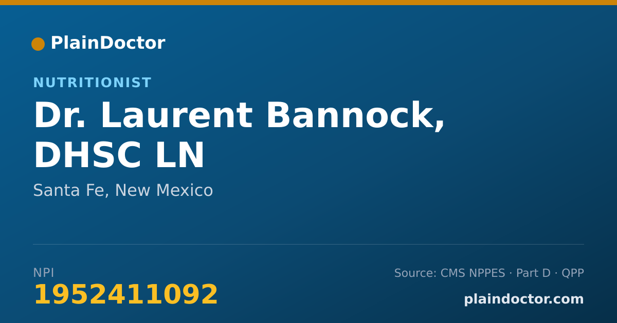 Shareable card for Laurent Bannock, DHSC LN - Nutritionist, Santa Fe, NM