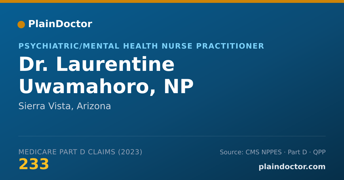 Shareable card for Laurentine Uwamahoro, NP - Psychiatric/Mental Health Nurse Practitioner, Sierra Vista, AZ