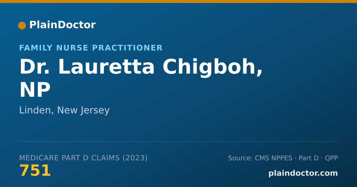 Shareable card for Lauretta Chigboh, NP - Family Nurse Practitioner, Linden, NJ