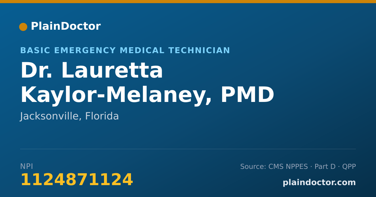 Shareable card for Lauretta Kaylor-Melaney, PMD - Basic Emergency Medical Technician, Jacksonville, FL