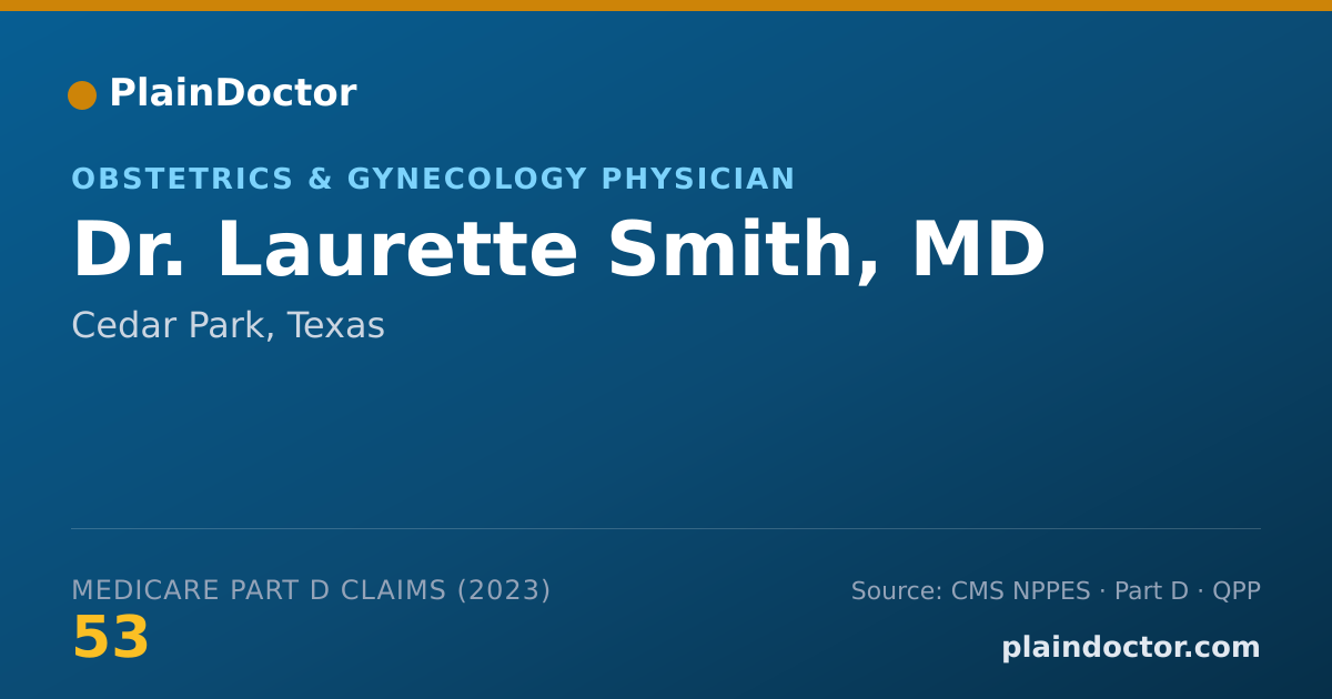 Shareable card for Laurette Smith, MD - Obstetrics & Gynecology Physician, Cedar Park, TX