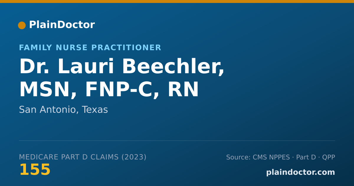 Shareable card for Lauri Beechler, MSN, FNP-C, RN - Family Nurse Practitioner, San Antonio, TX