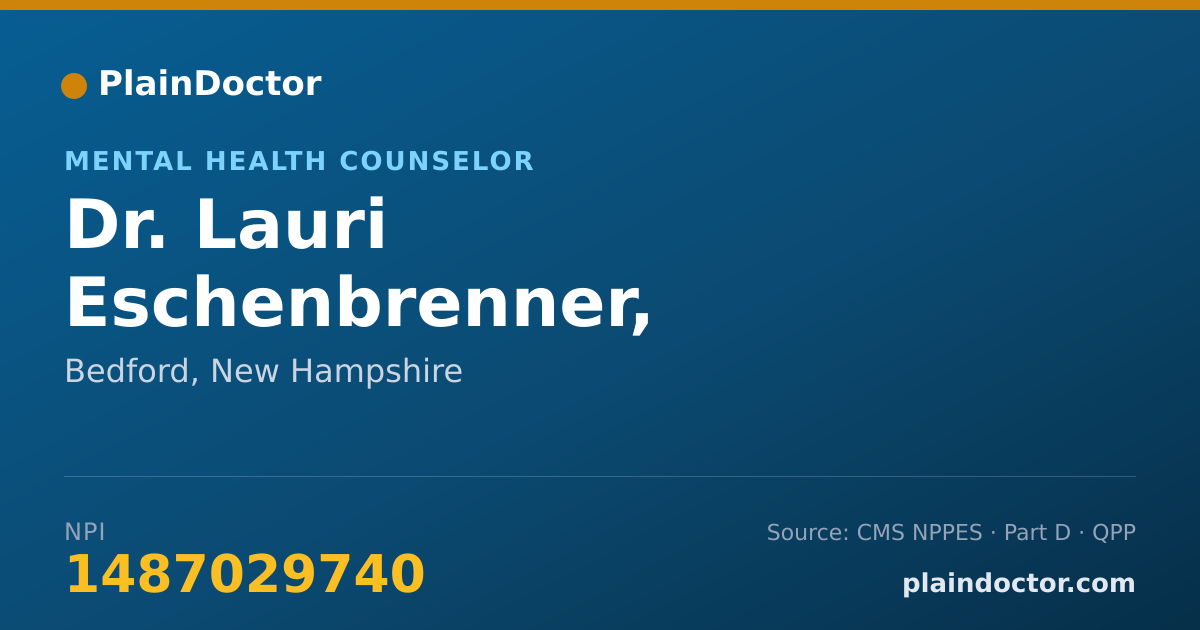 Shareable card for Lauri Eschenbrenner, LCMHC-NH 2179 - Mental Health Counselor, Bedford, NH