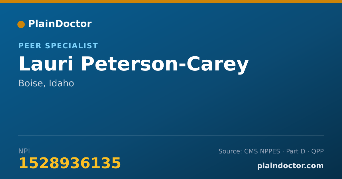 Shareable card for Lauri Peterson-Carey - Peer Specialist, Boise, ID