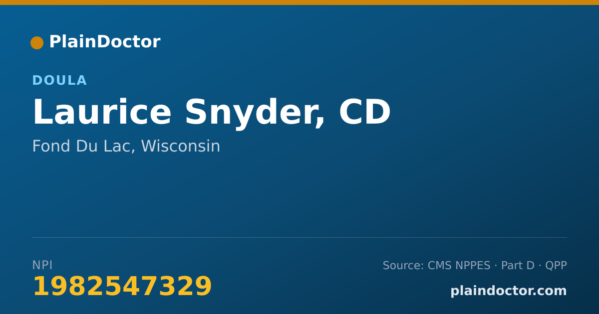 Shareable card for Laurice Snyder, CD - Doula, Fond Du Lac, WI