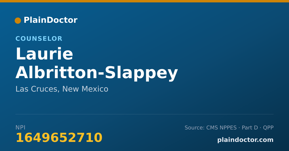 Shareable card for Laurie Albritton-Slappey - Counselor, Las Cruces, NM