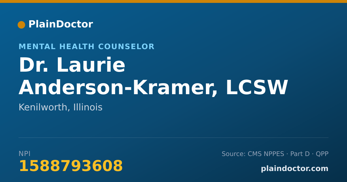 Shareable card for Laurie Anderson-Kramer, LCSW - Mental Health Counselor, Kenilworth, IL