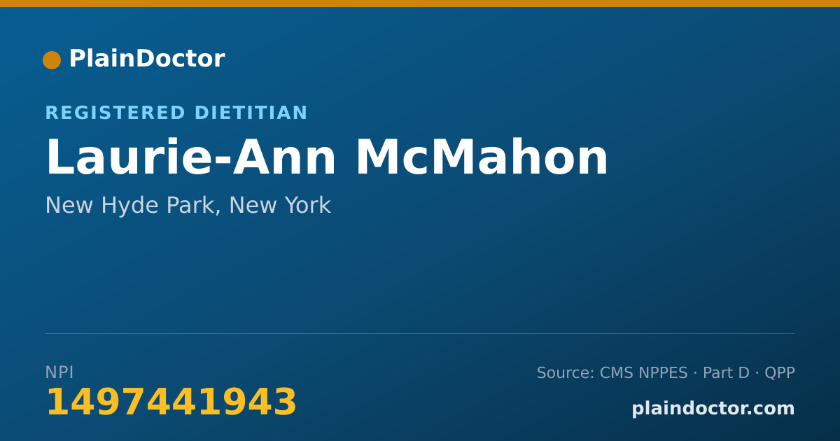 Shareable card for Laurie-Ann McMahon - Registered Dietitian, New Hyde Park, NY