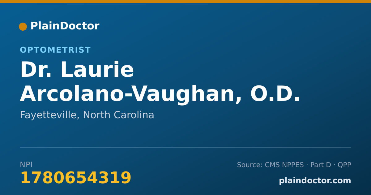 Shareable card for Laurie Arcolano-Vaughan, O.D. - Optometrist, Fayetteville, NC