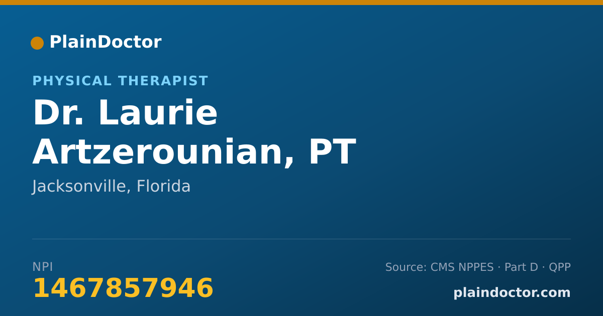 Shareable card for Laurie Artzerounian, PT - Physical Therapist, Jacksonville, FL