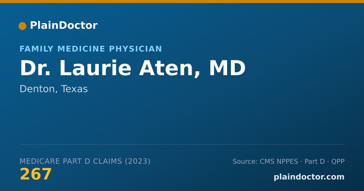 Shareable card for Laurie Aten, MD - Family Medicine Physician, Denton, TX