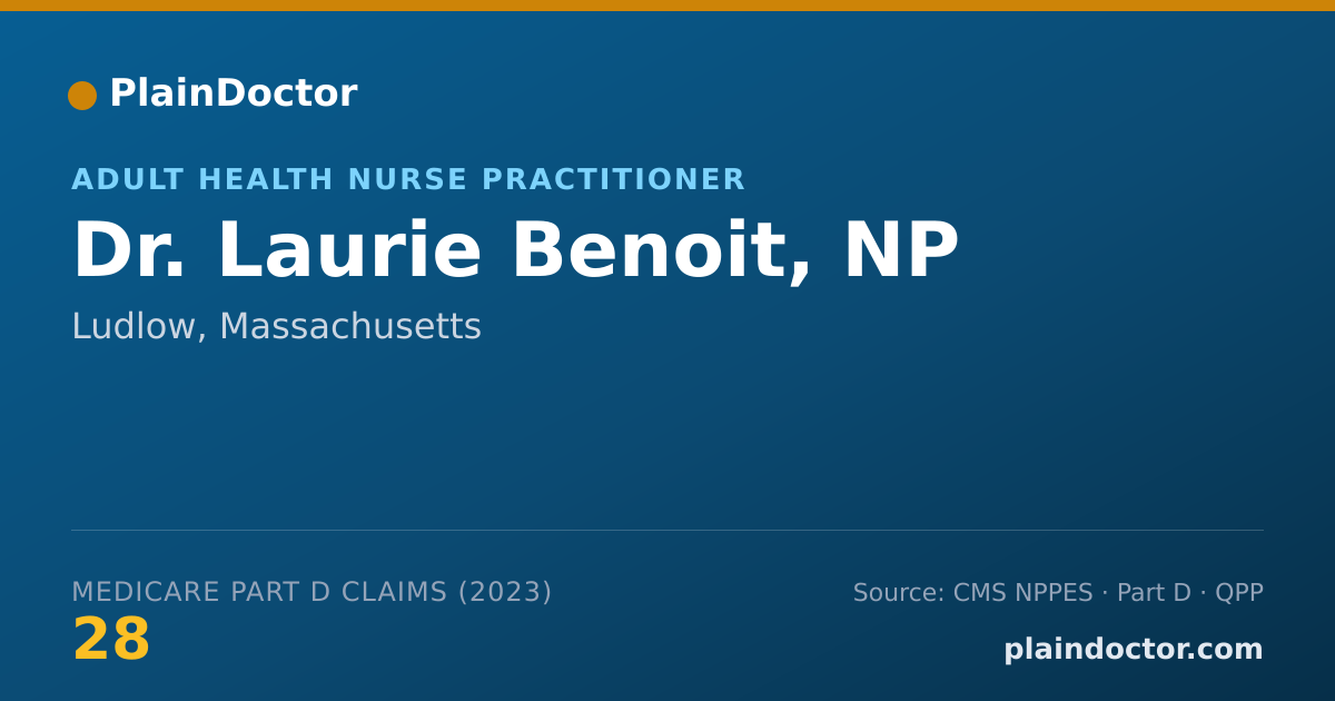 Shareable card for Laurie Benoit, NP - Adult Health Nurse Practitioner, Ludlow, MA