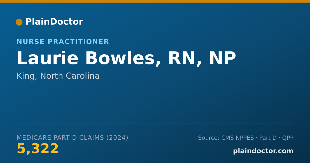 Shareable card for Laurie Bowles, RN, NP - Nurse Practitioner, King, NC